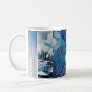 MugBlue Fade Dot Grid Ceramic Coffee Mug