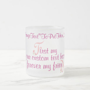 mugElegance_First My Your Custom Text Frosted Glass Coffee Mug