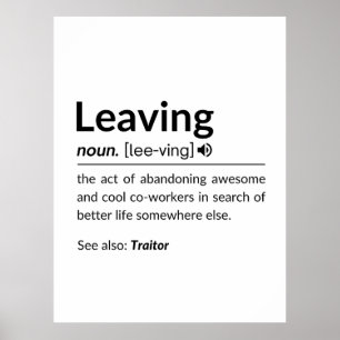 Mugfunny coworker leaving poster