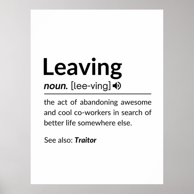 Mugfunny coworker leaving poster (Front)