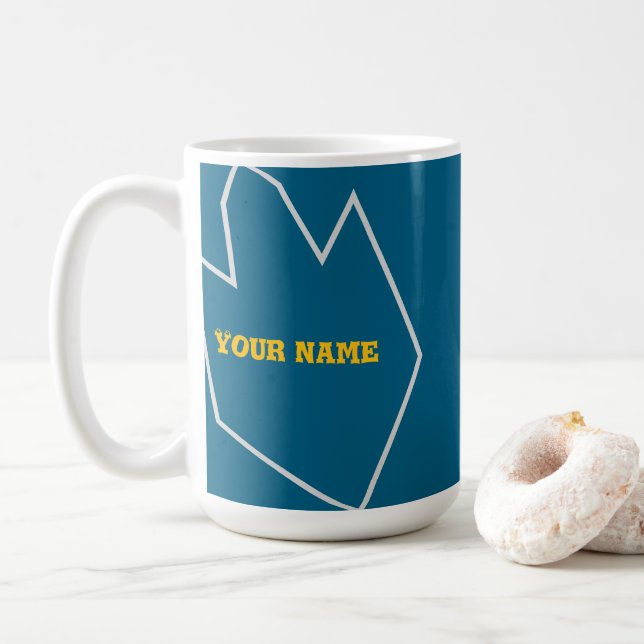 Mugg with your Name and the colour is aqua Coffee Mug (With Donut)