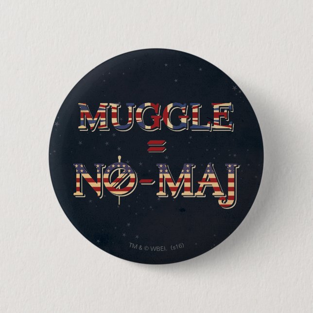 MUGGLE™ = NO-MAJ™ 6 CM ROUND BADGE (Front)