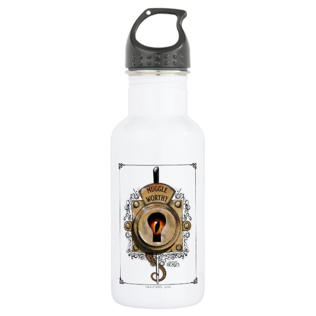MUGGLE WORTHY™ Lock 532 Ml Water Bottle (Front)