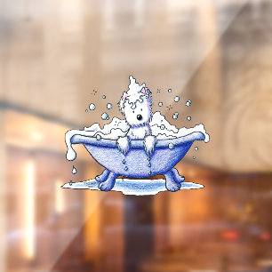 Muggles Westie Dog Bath Art Window Cling