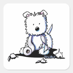 Muggles Westie TP Square Sticker