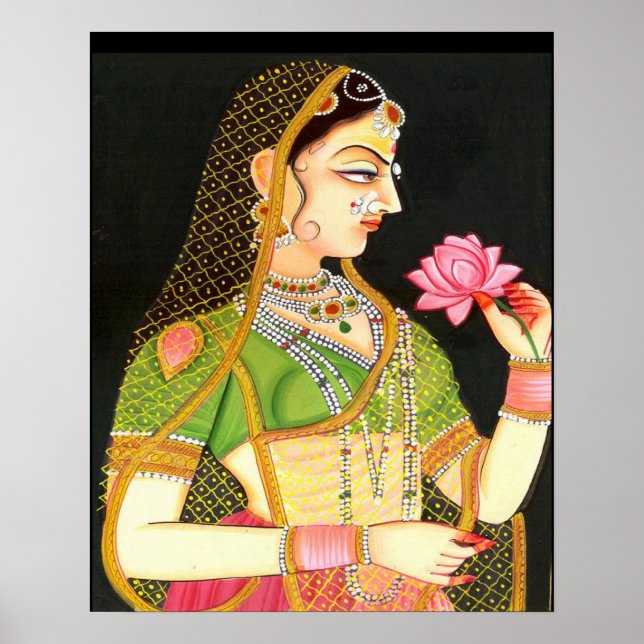 mughal art,indian girl poster (Front)