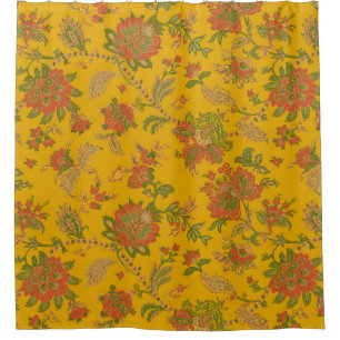 mughal art motifs and borders textile digital ethn shower curtain