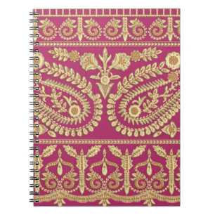Mughal art work. indian traditional antique gold b notebook