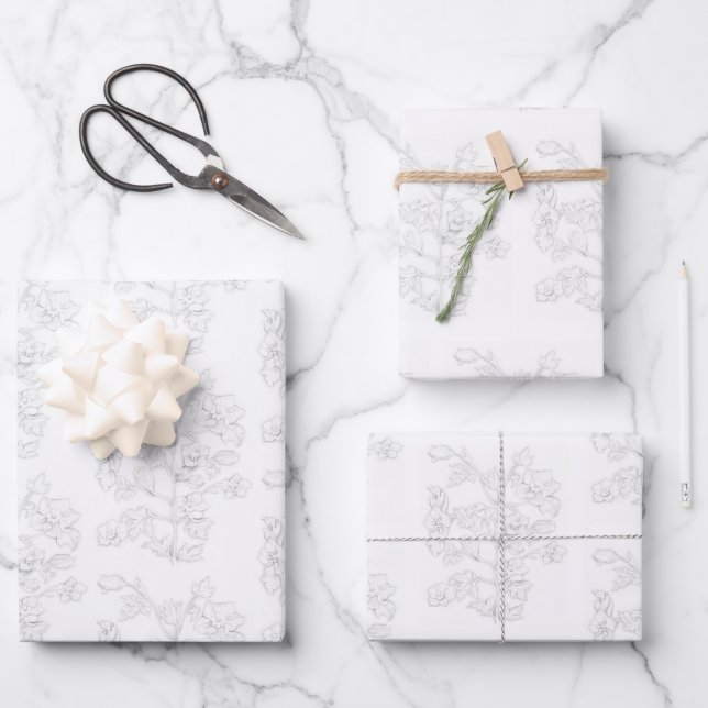 Mughal Design on a Wrapping Paper Set of 3 (Front)
