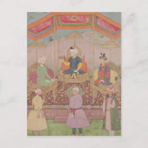 Mughal Emperor Babur and his son, Humayan Postcard