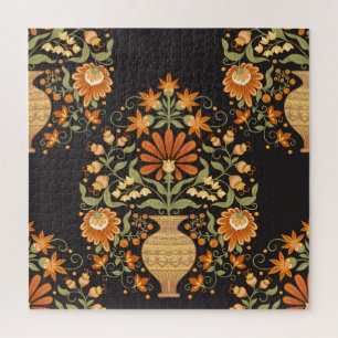 Mughal Fantasy: Retro Floral Opulence Jigsaw Puzzle