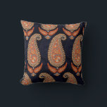 Mughal floral motif pattern on navy cushion<br><div class="desc">Mughal floral motif pattern on navy</div>
