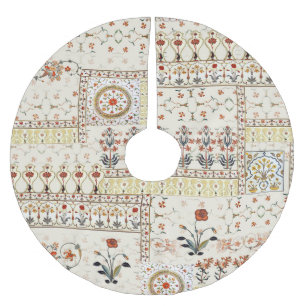 Mughal Floral Paisley: Ethnic Digital Elegance. Brushed Polyester Tree Skirt