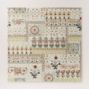 Mughal Floral Paisley: Ethnic Digital Elegance. Jigsaw Puzzle