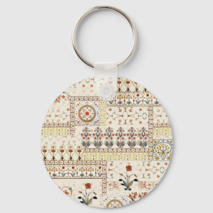 Mughal Floral Paisley: Ethnic Digital Elegance. Key Ring