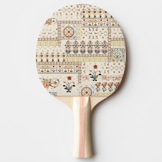 Mughal Floral Paisley: Ethnic Digital Elegance. Ping Pong Paddle (Front)
