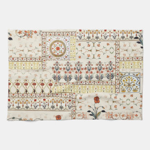 Mughal Floral Paisley: Ethnic Digital Elegance. Tea Towel