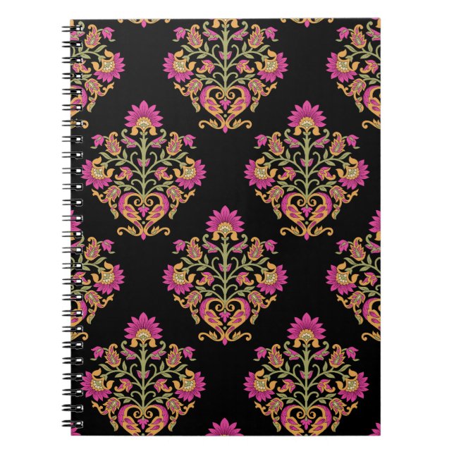 Mughal floral paisley, seamless design. notebook (Front)