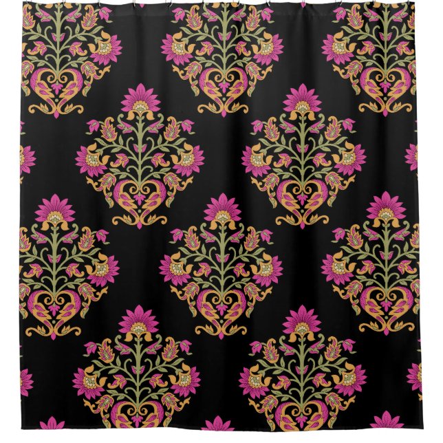 Mughal floral paisley, seamless design. shower curtain (Front)