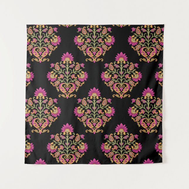 Mughal floral paisley, seamless design. tapestry (Front)