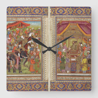 Mughal Indian Islam Islamic Muslim Boho Art Square Wall Clock