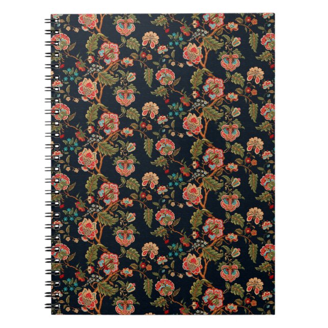 mughal motif ornament pattern multi color backgrou notebook (Front)