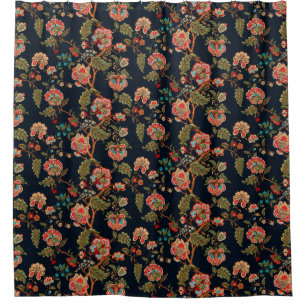 mughal motif ornament pattern multi colour backgro shower curtain