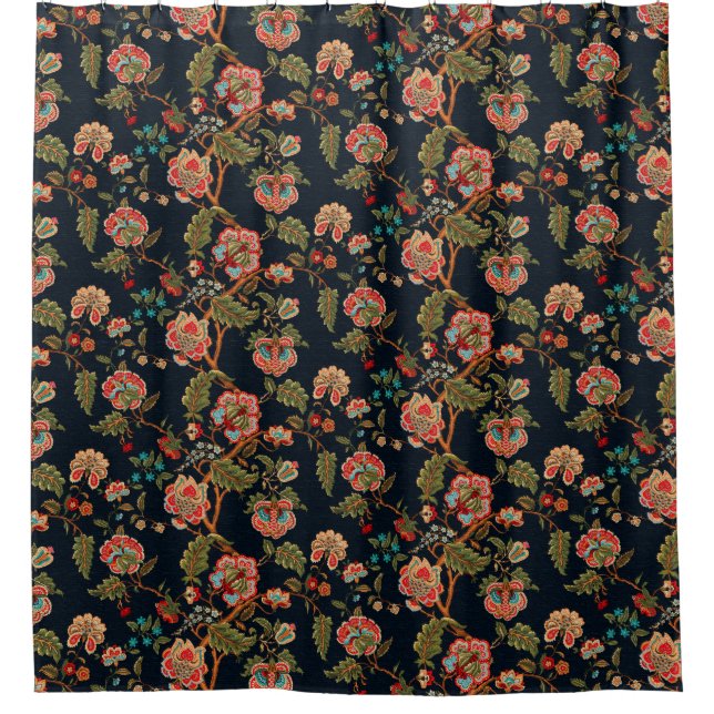 mughal motif ornament pattern multi colour backgro shower curtain (Front)