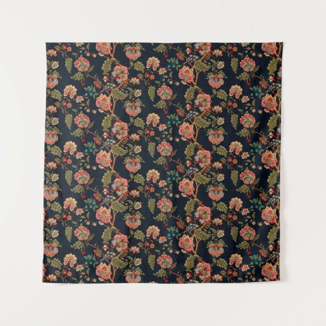 mughal motif ornament pattern multi colour backgro tapestry (Front)