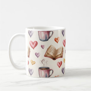 Mugs, Books, and Hearts valentine Coffee Mug