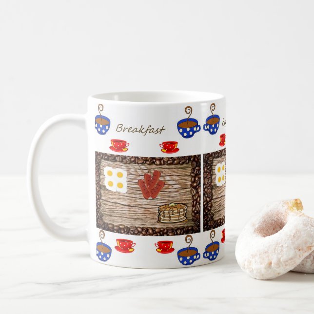 mugs breakfast coffee (With Donut)