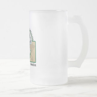 Mugs-centre logo frosted glass beer mug