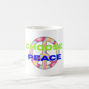 Mugs Choose Peace Bold Typography with Minimal 