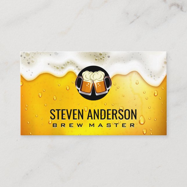 Mugs Clanking | Beer Froth Business Card (Front)