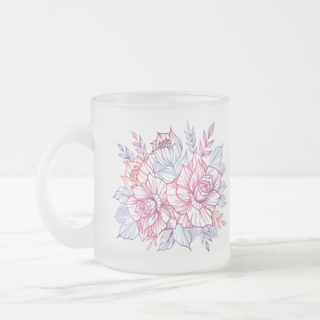 Mugs & Cups with a bouquet of flowers (Left)