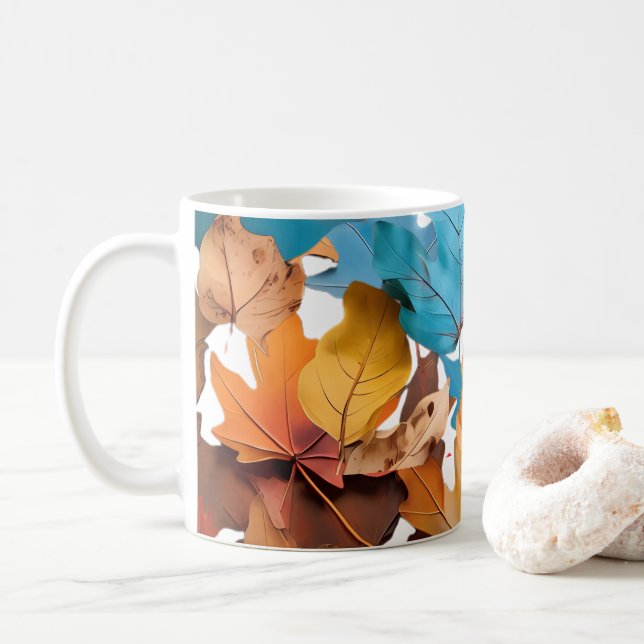 Mugs & Cups with Maple Leafs. A beautiful cute set (With Donut)