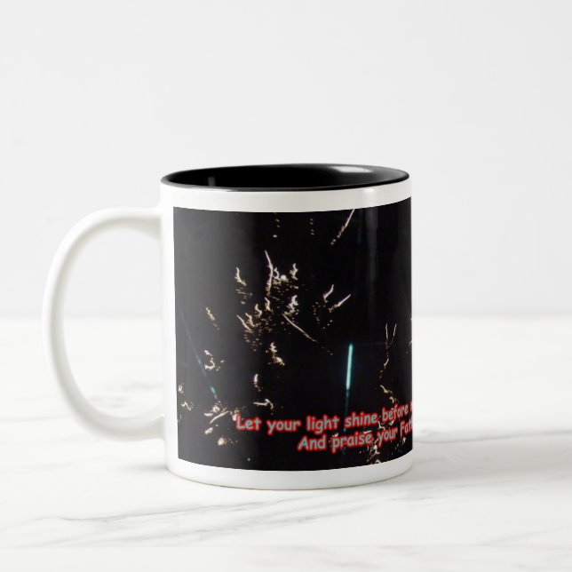 Mugs: Fireworks Two-Tone Coffee Mug (Left)