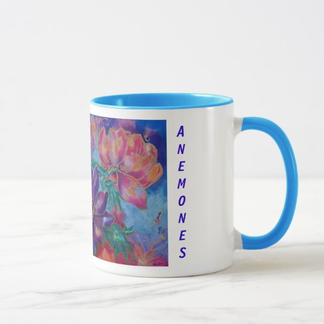 Mugs, Floral,Anemones, paainting Mug (Right)