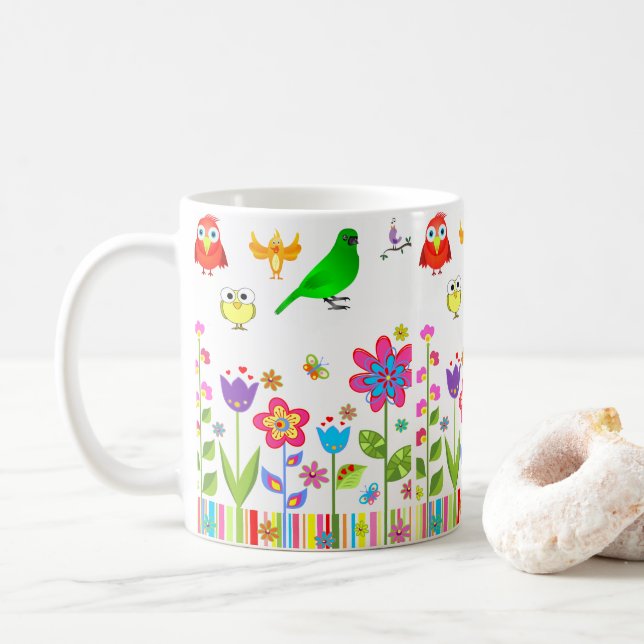 mugs flowers (With Donut)