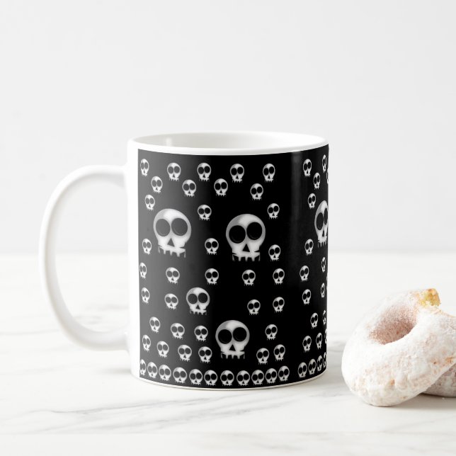 mugs halloween skeletons (With Donut)