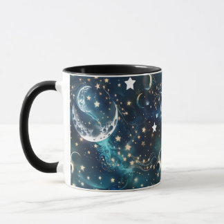 Mugs – Icy Blue Celestial Moon Phase Luxury Coffee