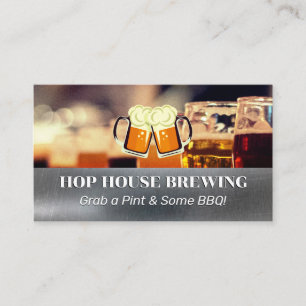 Mugs of Beer Logo   Brewery Business Card