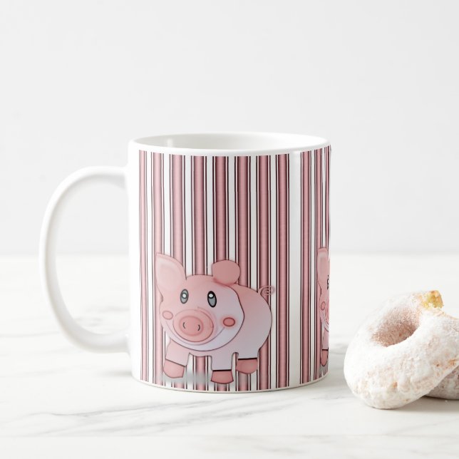 mugs pink pigs (With Donut)