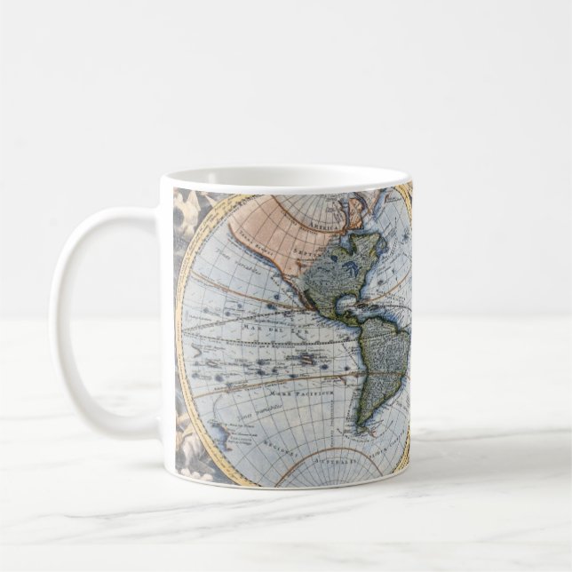 Mugs - Vintage Global Map (Left)