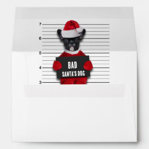 Mugshot Bad Santa's Dog Funny Christmas Envelope