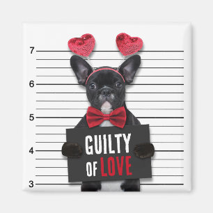 Mugshot Guilty Love Dog Funny Valentine's Day Magnet