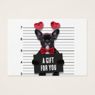 Mugshot Guilty Love Dog Valentine's Day Gift Card