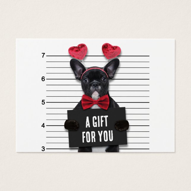 Mugshot Guilty Love Dog Valentine's Day Gift Card (Front)