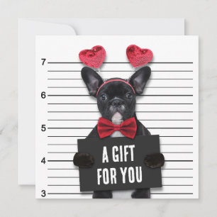 Mugshot Guilty Love Dog Valentine's Day Gift Card