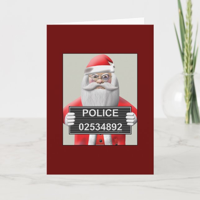 Mugshot - Santa Claus Holiday Card (Front)